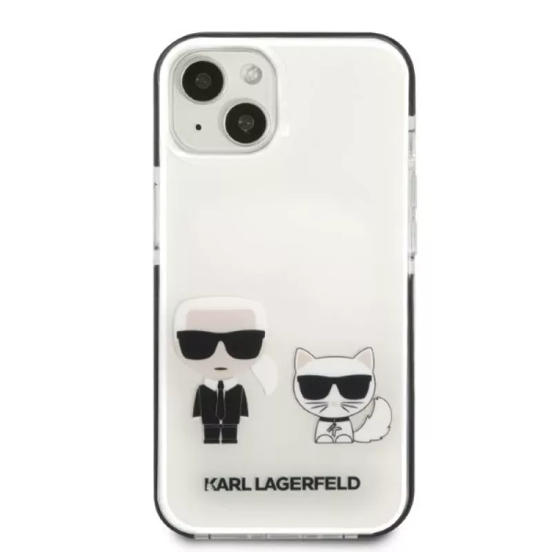 KARL LAGERFELD iPhone 13 mini kova kotelo, valkoinen Karl & Choupette