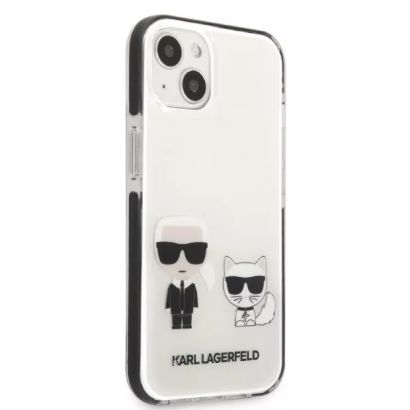 KARL LAGERFELD iPhone 13 mini kova kotelo, valkoinen Karl & Choupette