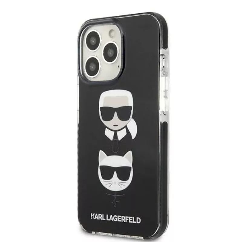 Karl Lagerfeld KLHCP13XTPE2TK kova kotelo Apple iPhone 13 Pro Max 6,7 inch -puhelimeen, musta Karl & Choupette Head