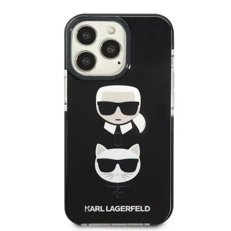 Karl Lagerfeld KLHCP13XTPE2TK kova kotelo Apple iPhone 13 Pro Max 6,7 inch -puhelimeen, musta Karl & Choupette Head