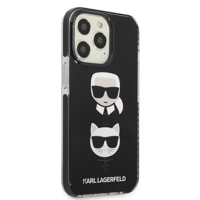 Karl Lagerfeld KLHCP13XTPE2TK kova kotelo Apple iPhone 13 Pro Max 6,7 inch -puhelimeen, musta Karl & Choupette Head