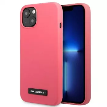 Karl Lagerfeld KLHCP13SSLMP1PI silikoninen takakansi plakaatilla iPhone 13 Mini 5,4