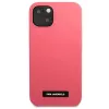 Karl Lagerfeld KLHCP13SSLMP1PI silikoninen takakansi plakaatilla iPhone 13 Mini 5,4 inch -puhelimeen, fuksia
