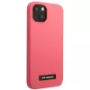 Karl Lagerfeld KLHCP13SSLMP1PI silikoninen takakansi plakaatilla iPhone 13 Mini 5,4 inch -puhelimeen, fuksia