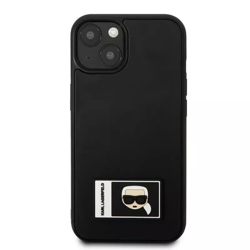 Karl Lagerfeld KLHCP13S3DKPK Ikonik Patch kova kotelo iPhone 13 mini, musta
