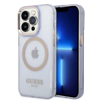 Guess Gold Outline Translucent kova kotelo Apple iPhone 14 Pro 6,1