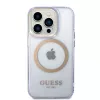 Guess Gold Outline Translucent kova kotelo Apple iPhone 14 Pro 6,1