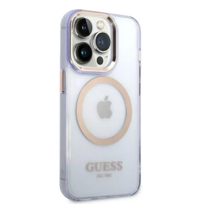 Guess Gold Outline Translucent kova kotelo Apple iPhone 14 Pro 6,1