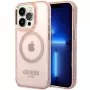 Guess Gold Outline Translucent MagSafe kotelo iPhone 14 Pro Max 6,7