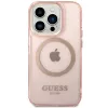 Guess Gold Outline Translucent MagSafe kotelo iPhone 14 Pro Max 6,7