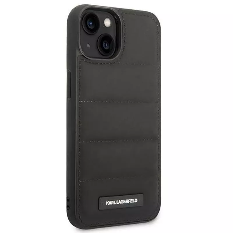 Karl Lagerfeld KLHCP14SPSQAK Puffy Elongated Logo kova kotelo Apple iPhone 13/14/15 6,1 inch - musta