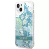 Guess GUHCP14SLFLSN Flower Liquid Glitter kova kotelo Apple iPhone 13 / 14 / 15 6,1