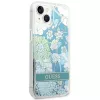 Guess GUHCP14SLFLSN Flower Liquid Glitter kova kotelo Apple iPhone 13 / 14 / 15 6,1