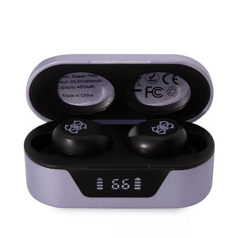 Guess GUTWST31EU True Wireless Stereo Bluetooth 5.3 -nappikuulokkeet latauskotelolla - violetti