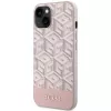 GUESS iPhone 13/14/15 pinkki kova kotelo GCube Stripes MagSafe