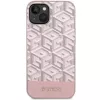 GUESS iPhone 13/14/15 pinkki kova kotelo GCube Stripes MagSafe