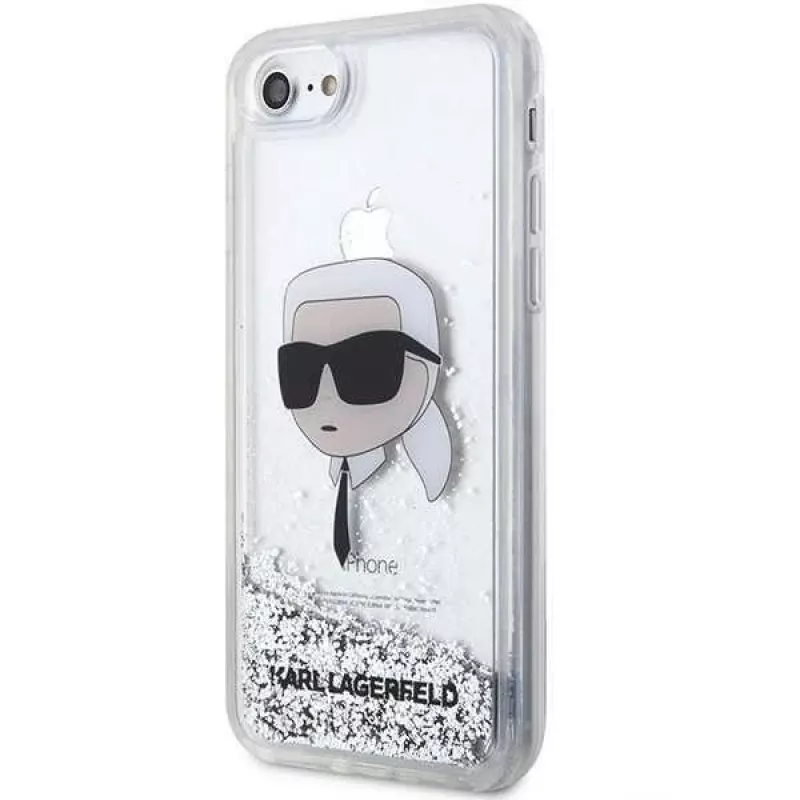 Karl Lagerfeld KLHCI8LNKHCH kova kotelo glitter Karl Head iPhone 7/8/SE 2020/SE 2022, hopea