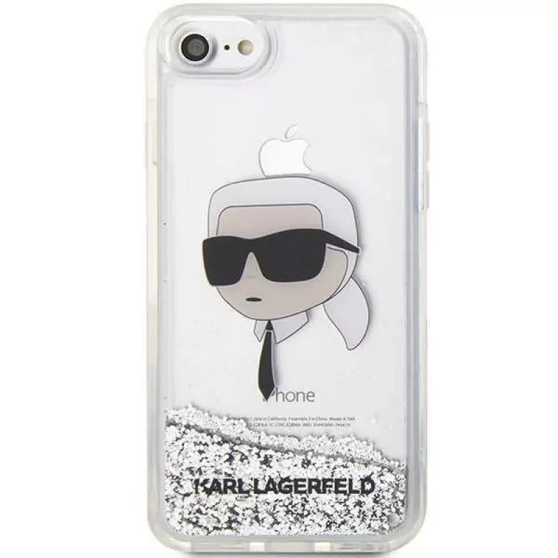 Karl Lagerfeld KLHCI8LNKHCH kova kotelo glitter Karl Head iPhone 7/8/SE 2020/SE 2022, hopea