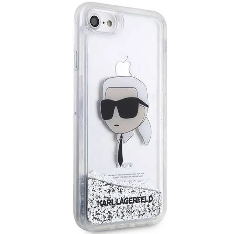 Karl Lagerfeld KLHCI8LNKHCH kova kotelo glitter Karl Head iPhone 7/8/SE 2020/SE 2022, hopea