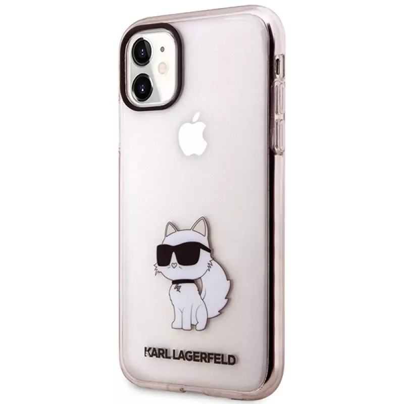 Karl Lagerfeld Ikonik Choupette kova kotelo iPhone 11 / XR 6,1 inch - pinkki