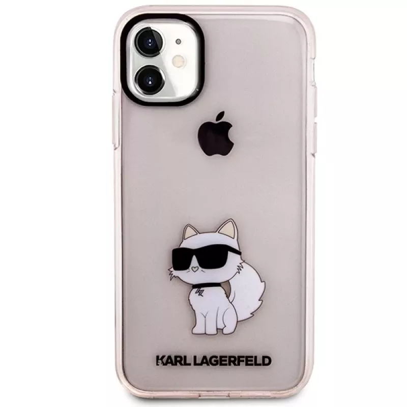 Karl Lagerfeld Ikonik Choupette kova kotelo iPhone 11 / XR 6,1 inch - pinkki