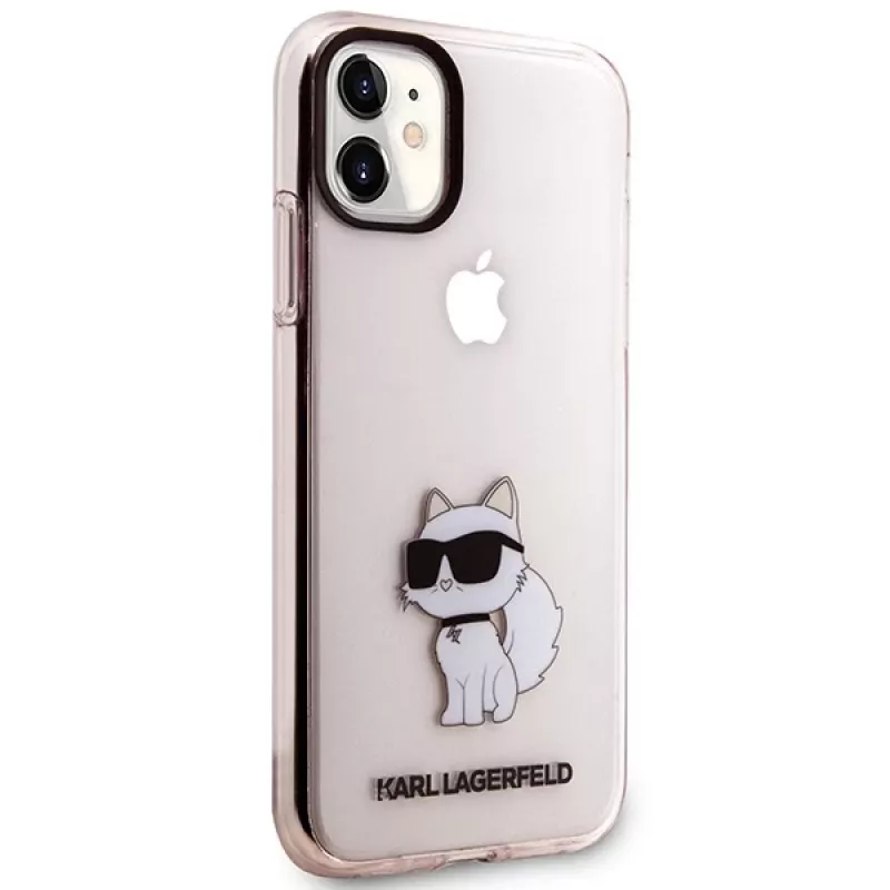 Karl Lagerfeld Ikonik Choupette kova kotelo iPhone 11 / XR 6,1 inch - pinkki