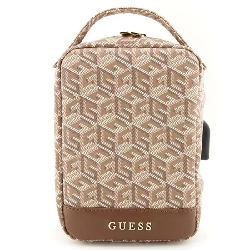 Guess GUHBHGCFSEW järjestelijälaukku ruskea GCube Stripe