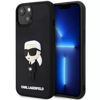 Karl Lagerfeld KLHCP14M3DRKINK Hardcase Rubber Ikonik 3D iPhone 14 Plus / 15 Plus 6.7 musta