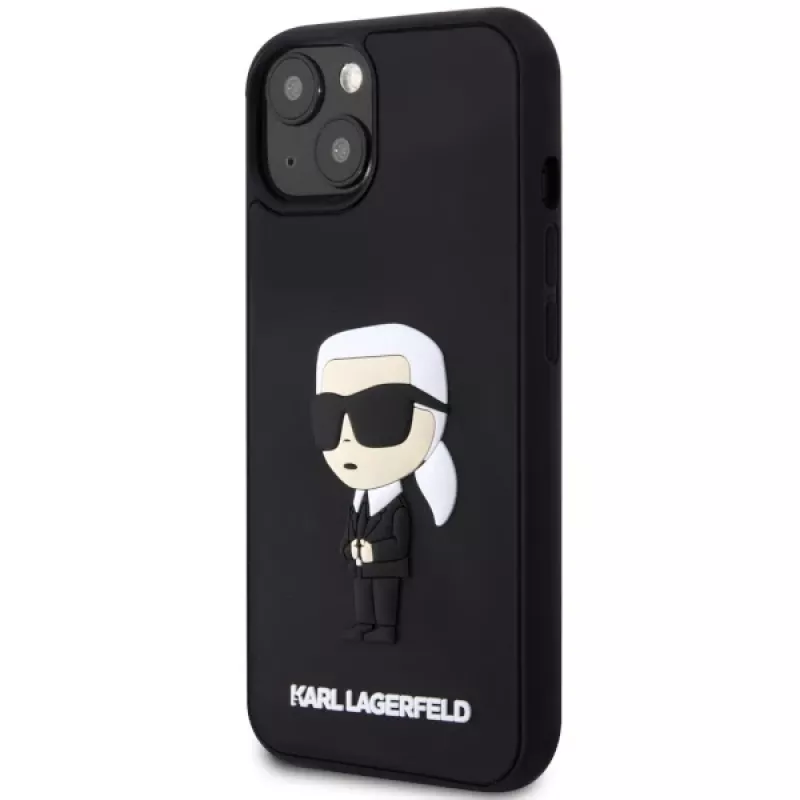 Karl Lagerfeld KLHCP14M3DRKINK Hardcase Rubber Ikonik 3D iPhone 14 Plus / 15 Plus 6.7 musta