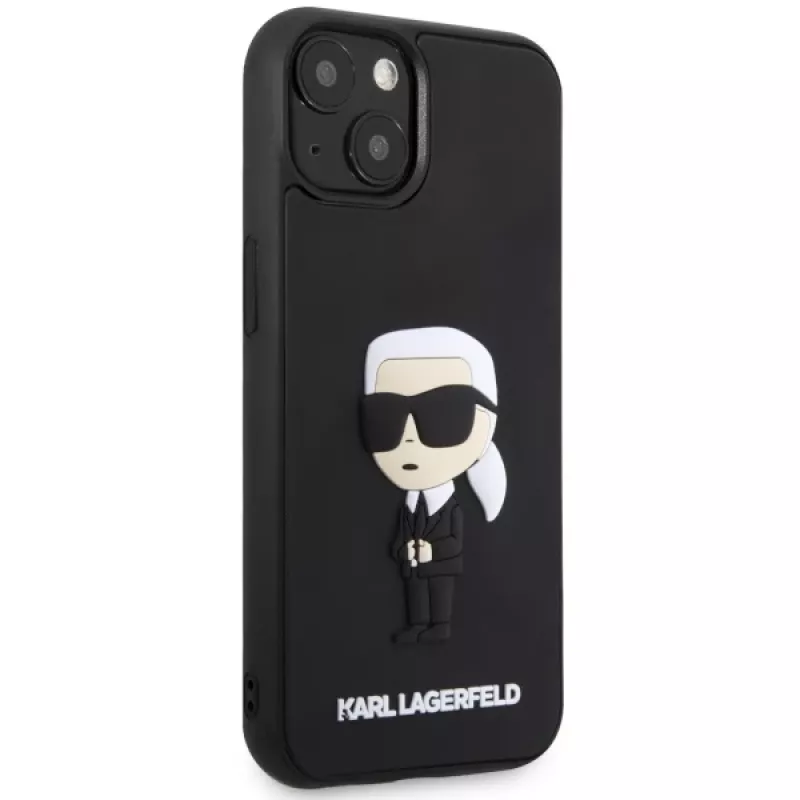 Karl Lagerfeld KLHCP14M3DRKINK Hardcase Rubber Ikonik 3D iPhone 14 Plus / 15 Plus 6.7 musta