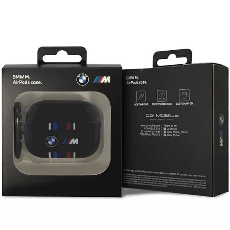 BMW AirPods Pro 2. sukupolven -suojakotelo, musta, M-Stripe-design