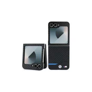 BMW Hardcase Carbon Blue Line Samsung Galaxy Z Flip6 / Z Flip7 FE - musta