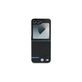 BMW Hardcase Carbon Blue Line Samsung Galaxy Z Flip6 / Z Flip7 FE - musta