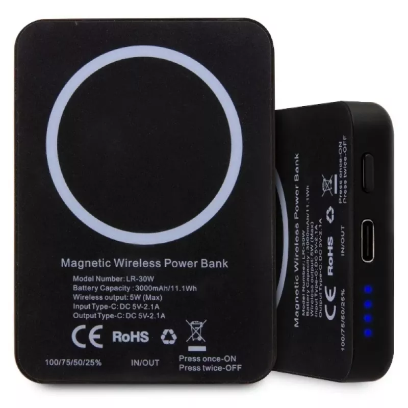 Karl Lagerfeld Ikonik MagSafe langaton varavirtalähde 3000mAh musta
