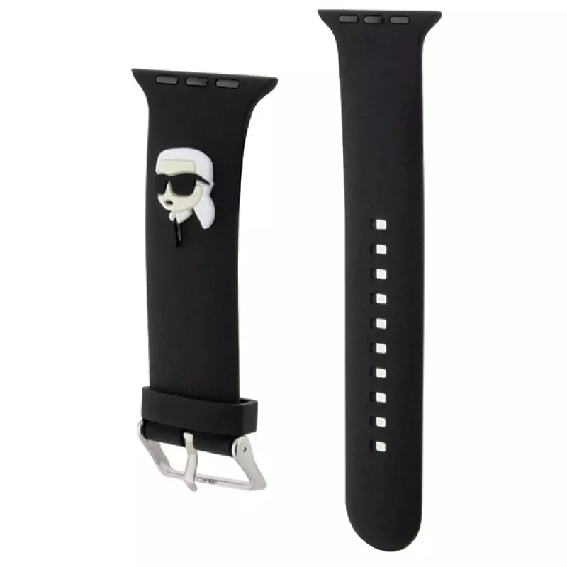 Karl Lagerfeld 3D Rubber Karl Head kellonranneke Apple Watch 42/44/45/49mm musta