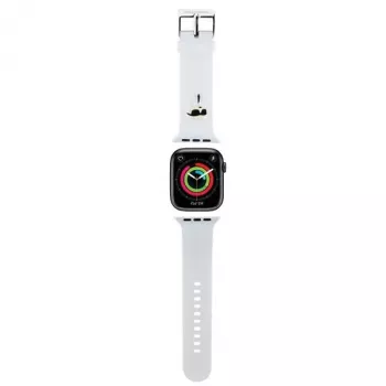 Karl Lagerfeld 3D Rubber Karl Head Apple Watch -ranneke 42/44/45/49mm valkoinen