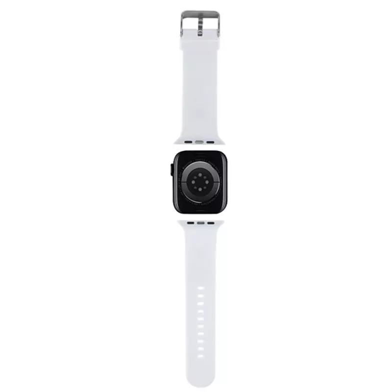 Karl Lagerfeld 3D Rubber Karl Head Apple Watch -ranneke 42/44/45/49mm valkoinen