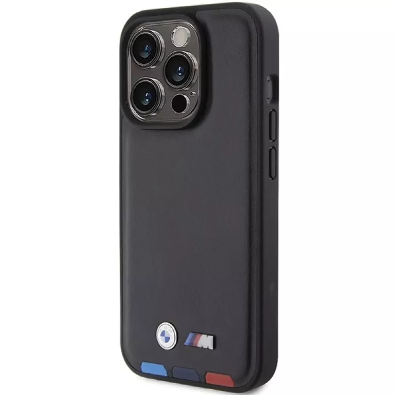 BMW Leather Stamp Tricolor -kotelo iPhone 15 Pro 6,1