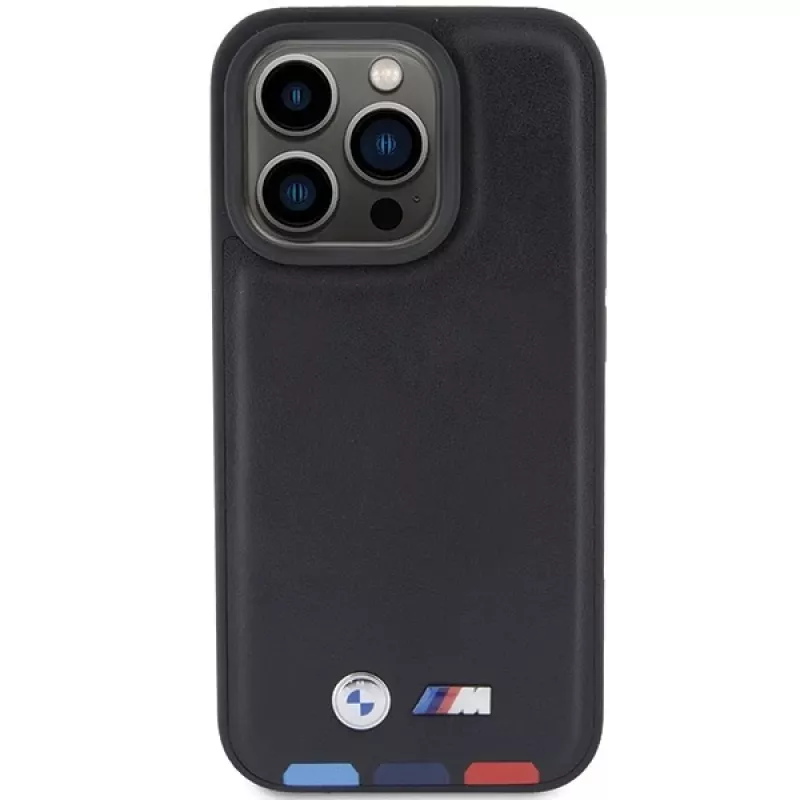 BMW Leather Stamp Tricolor -kotelo iPhone 15 Pro 6,1