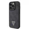 GUESS PU 4G Strass Triangle Metal -kotelo ja hihna iPhone 15 Pro musta