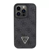 GUESS PU 4G Strass Triangle Metal -kotelo ja hihna iPhone 15 Pro musta