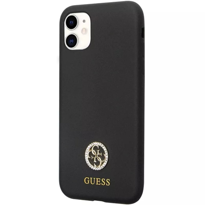 Guess GUHCN614DGPK Hardcase silikoni Logo Strass 4G takakansi Apple iPhone 11 / Xr 6,1