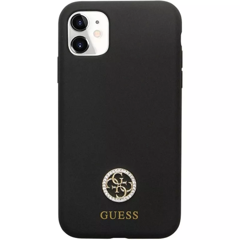 Guess GUHCN614DGPK Hardcase silikoni Logo Strass 4G takakansi Apple iPhone 11 / Xr 6,1