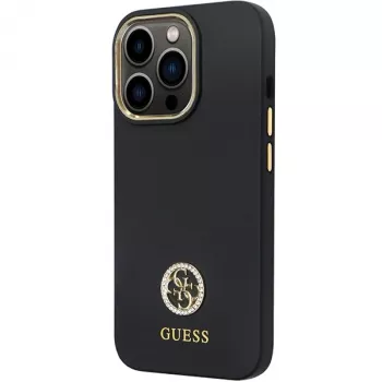Guess GUHCP13LM4DGPK iPhone 13 Pro / 13 Hardcase silikoni Logo Strass 4G musta