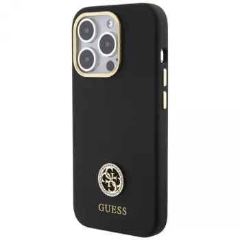 Guess GUHCP15XM4DGPK Hardcase silikoni Logo Strass 4G takakansi Apple iPhone 15 Pro Max 6,7