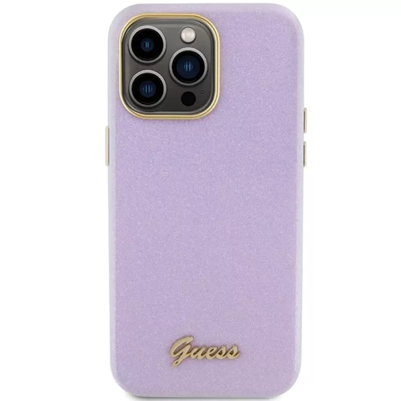 Guess GUHCP15LPGMCSL Glitter Glossy Script -kova kuori iPhone 15 Pro 6,1