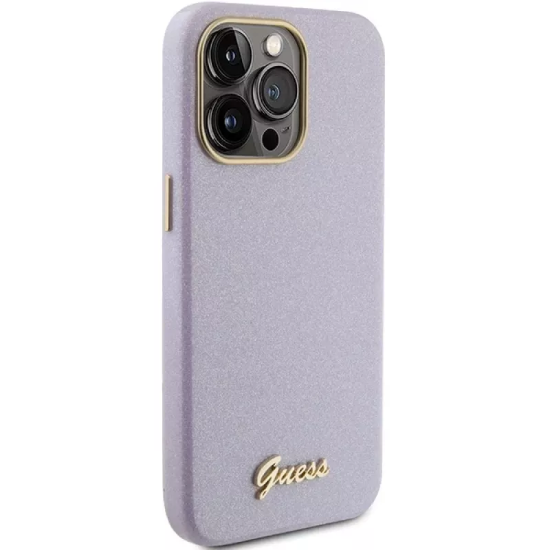 Guess GUHCP15LPGMCSL Glitter Glossy Script -kova kuori iPhone 15 Pro 6,1