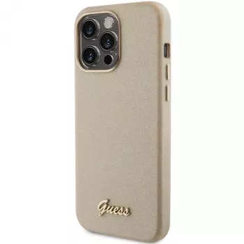 Guess Glitter Glossy Script -kova kuori iPhone 15 Pro 6,1