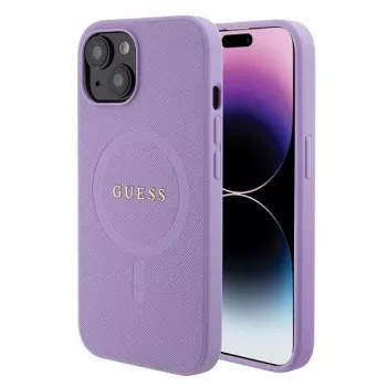 Guess GUHMP15MPSAHMCU Saffiano MagSafe Hard Case iPhone 15 Plus / 14 Plus 6,7 inch - violetti