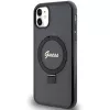 Guess GUHMN61HRSGSK iPhone 11 / XR 6.1 musta kovakotelo rengasteline Script Glitter MagSafe